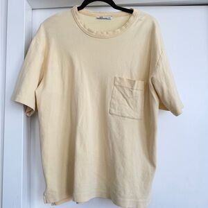 Zara Butter Yellow Oversized Pocket Tee